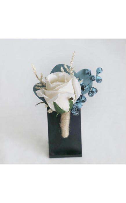 Free-Form Silk Flower Boutonniere -