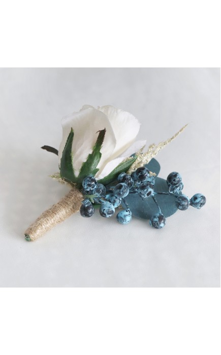 Free-Form Silk Flower Boutonniere -