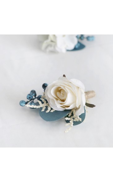 Free-Form Silk Flower Boutonniere -