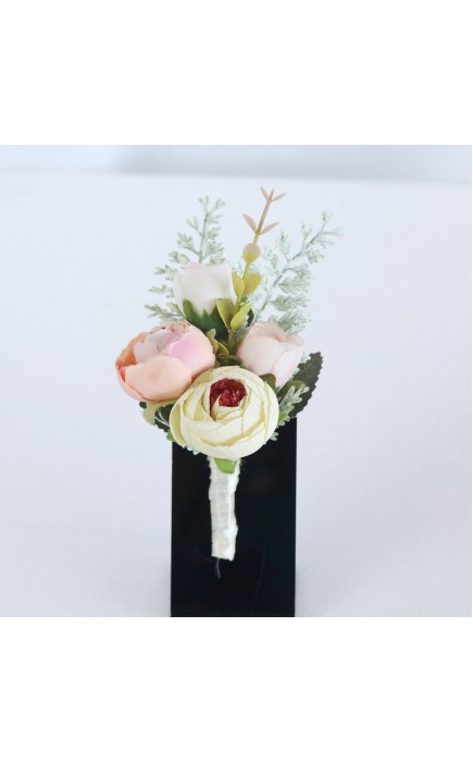 Free-Form Silk Flower Boutonniere -