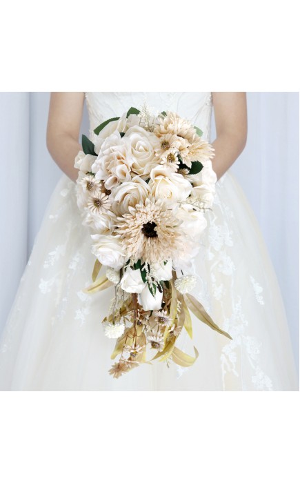 Cascade Silk Flower Bridal Bouquets -