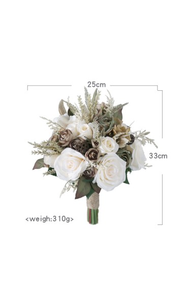 Round Silk Flower Bridal Bouquets -