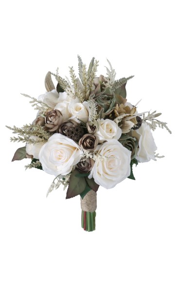 Round Silk Flower Bridal Bouquets -