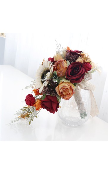 Cascade Silk Flower Bridal Bouquets -