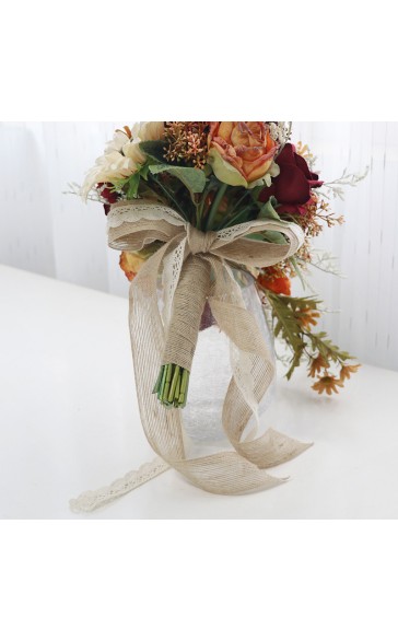 Cascade Silk Flower Bridal Bouquets -