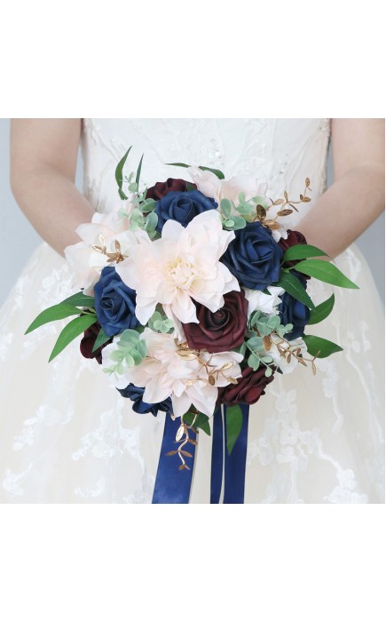 Round Silk Flower Bridal Bouquets -