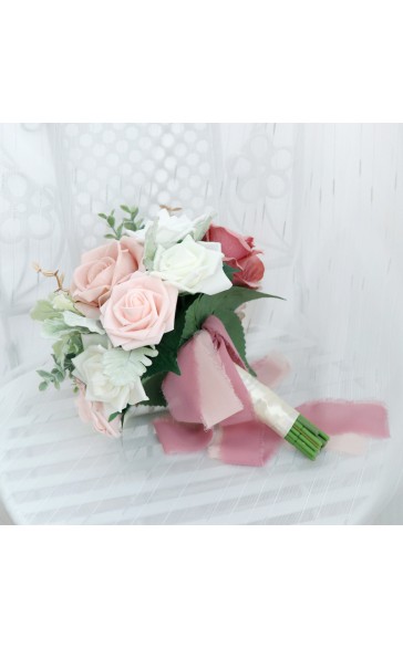 Round Foam/Silk Flower Bridal Bouquets -