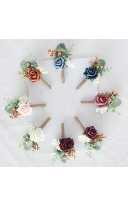 Free-Form Silk Flower Boutonniere -