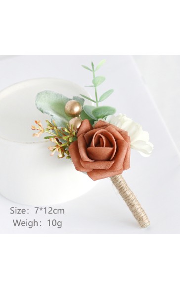 Free-Form Silk Flower Boutonniere -