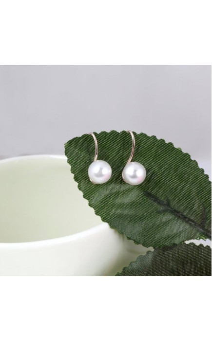 Ladies' Charming Alloy/Pearl&Imitation pearl With Round Pearl Earrings