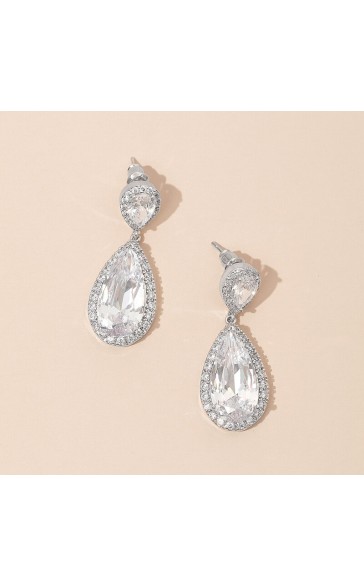 Ladies' Gorgeous Alloy With Irregular Cubic Zirconia Earrings