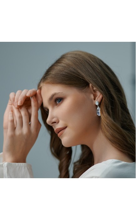 Ladies' Gorgeous Alloy With Irregular Cubic Zirconia Earrings