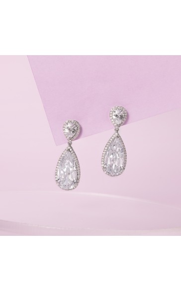 Ladies' Gorgeous Alloy With Irregular Cubic Zirconia Earrings