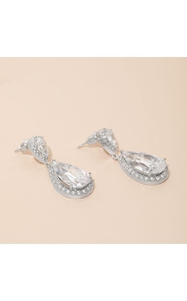 Ladies' Gorgeous Alloy With Irregular Cubic Zirconia Earrings