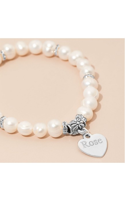 Personalized Child's Personalized Pearl&Imitation pearl With Round Pearl Bracelets