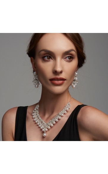 Ladies' Gorgeous Alloy With Irregular Pearl/Rhinestone Jewelry Sets