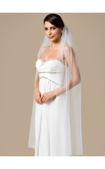 One-tier Cut Edge Waltz Bridal Veils