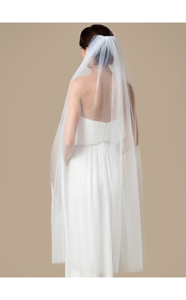 One-tier Cut Edge Waltz Bridal Veils