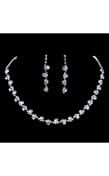 Ladies' Flower Shaped Alloy With Irregular Cubic Zirconia Jewelry Sets