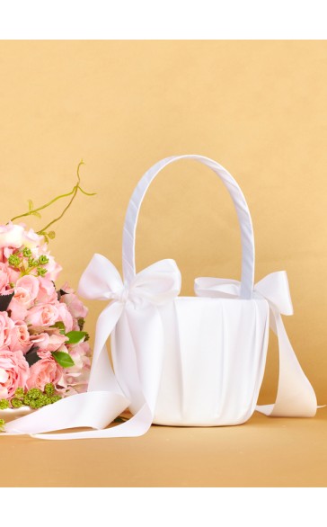 Satin With Bow Flower Basket