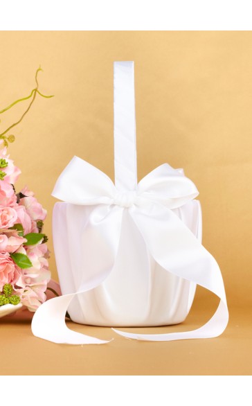 Satin With Bow Flower Basket