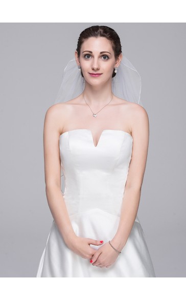 Two-tier Pencil Edge Elbow Bridal Veils