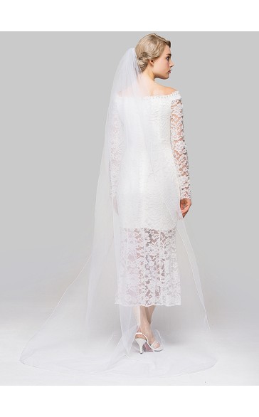 One-tier Pencil Edge Chapel Bridal Veils